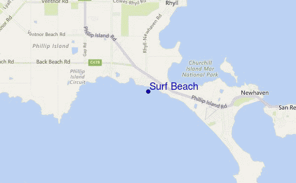 carte de localisation de Surf Beach