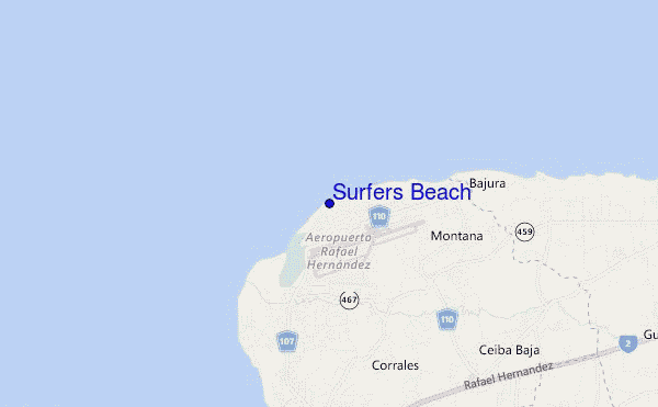 carte de localisation de Surfers Beach
