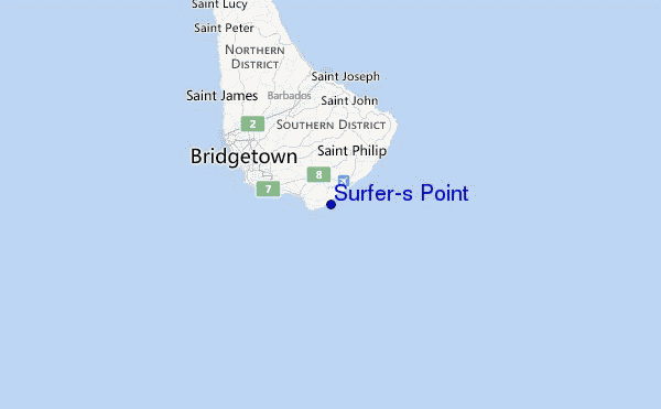 Surfer's Point Location Map