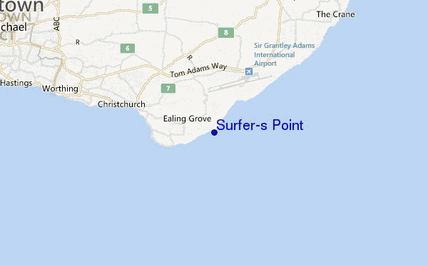 carte de localisation de Surfer's Point