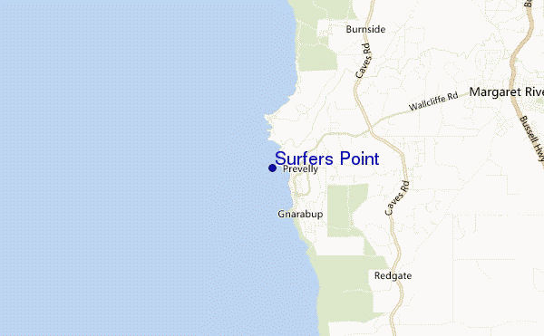 carte de localisation de Surfers Point