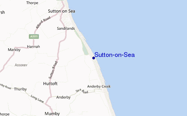 carte de localisation de Sutton-on-Sea