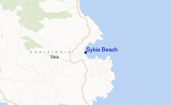 carte de localisation de Sykia Beach