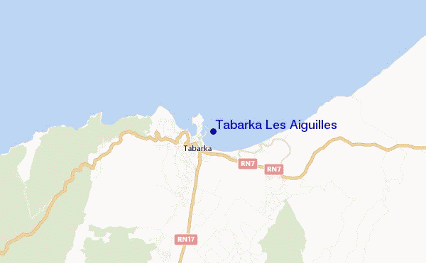 carte de localisation de Tabarka Les Aiguilles
