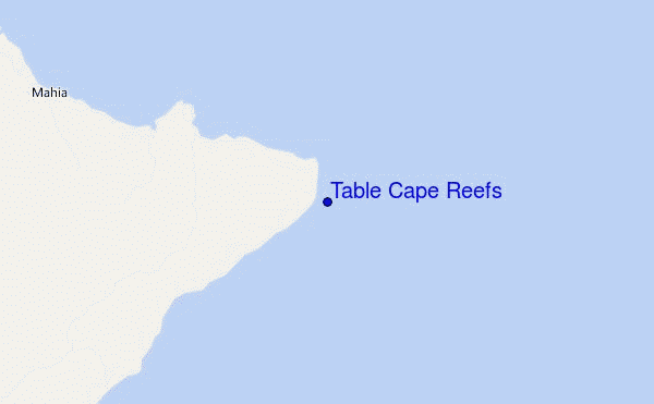 carte de localisation de Table Cape Reefs