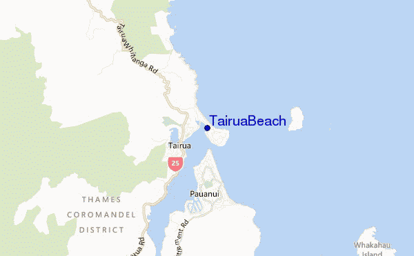 carte de localisation de Tairua Beach