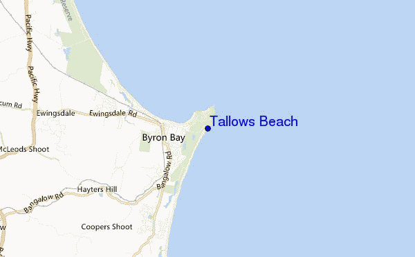 carte de localisation de Tallows Beach