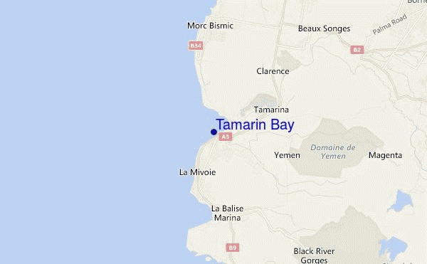 carte de localisation de Tamarin Bay