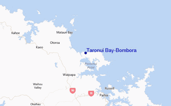 Taronui Bay-Bombora Location Map