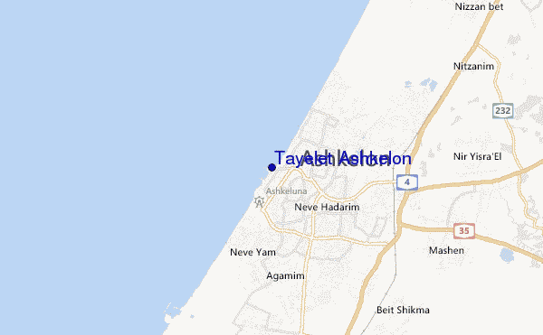carte de localisation de Tayelet Ashkelon