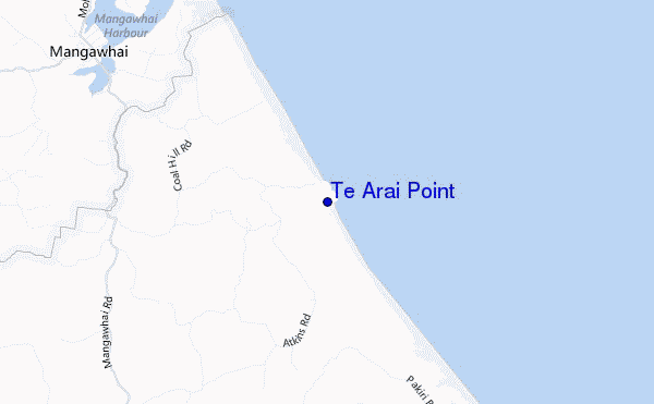 carte de localisation de Te Arai Point