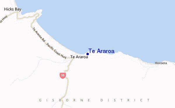 carte de localisation de Te Araroa
