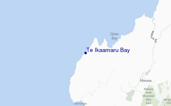 carte de localisation de Te Ikaamaru Bay
