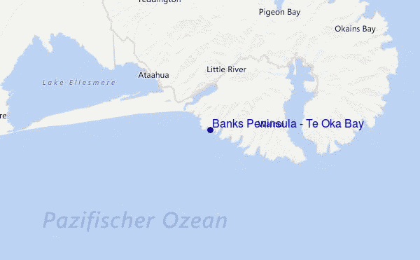 Banks Peninsula - Te Oka Bay Location Map