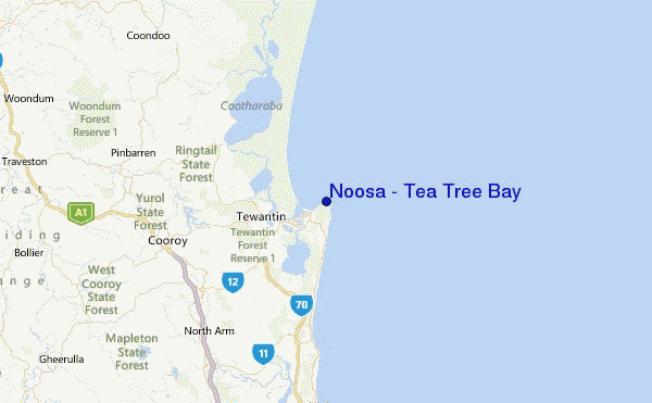 Noosa - Tea Tree Bay Location Map