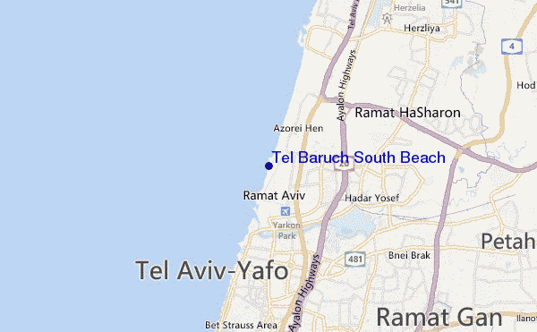 carte de localisation de Tel Baruch South Beach