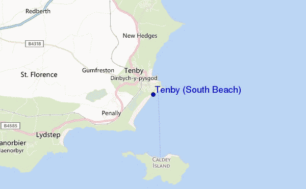 carte de localisation de Tenby (South Beach)