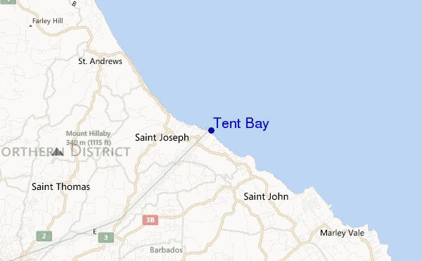 carte de localisation de Tent Bay