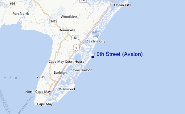 10th Street (Avalon) Location Map