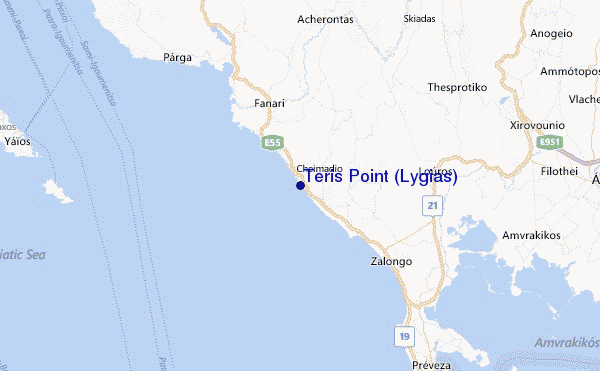 Teris Point (Lygias) Location Map