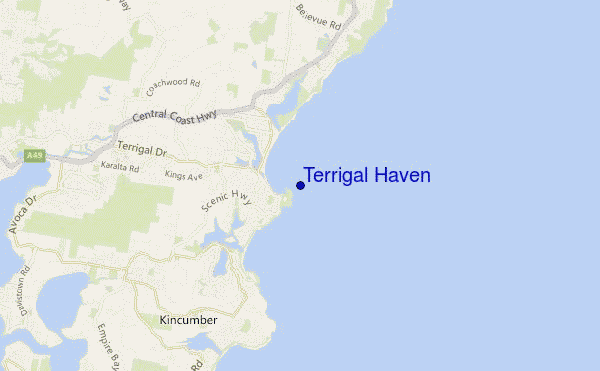 carte de localisation de Terrigal Haven