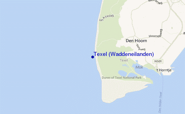 carte de localisation de Texel (Waddeneilanden)