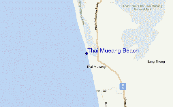carte de localisation de Thai Mueang Beach