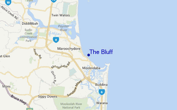 carte de localisation de The Bluff