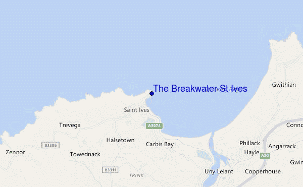 carte de localisation de The Breakwater-St Ives