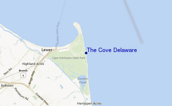 carte de localisation de The Cove Delaware