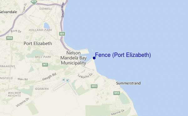 carte de localisation de Fence (Port Elizabeth)