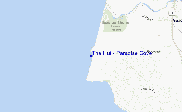 carte de localisation de The Hut - Paradise Cove