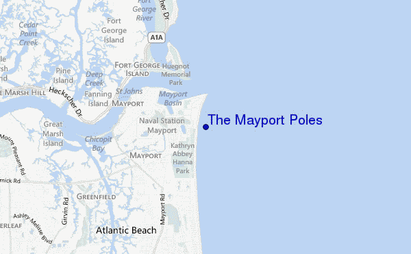 carte de localisation de The Mayport Poles