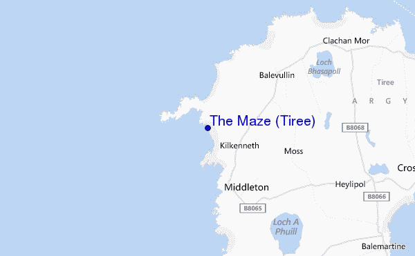 carte de localisation de The Maze (Tiree)