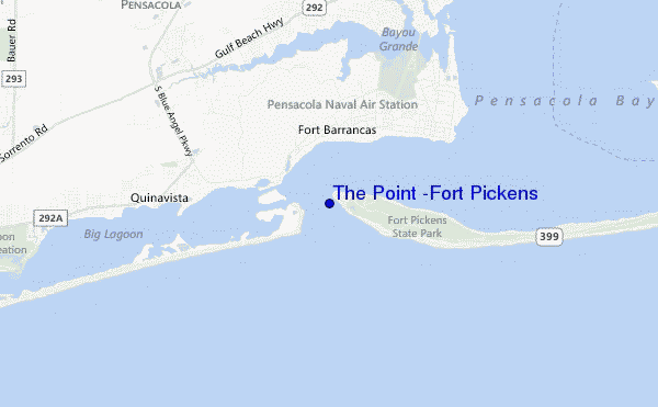 carte de localisation de The Point -Fort Pickens