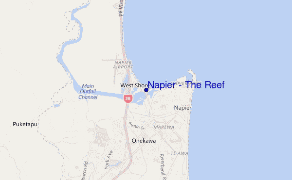 carte de localisation de Napier - The Reef