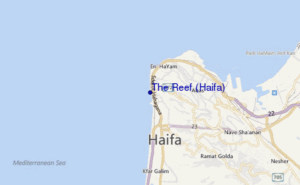 carte de localisation de The Reef (Haifa)