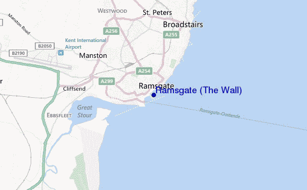 carte de localisation de Ramsgate (The Wall)