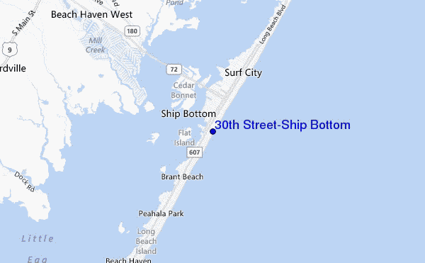 carte de localisation de 30th Street/Ship Bottom