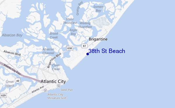 carte de localisation de 38th St Beach
