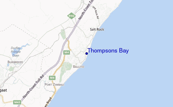 carte de localisation de Thompsons Bay