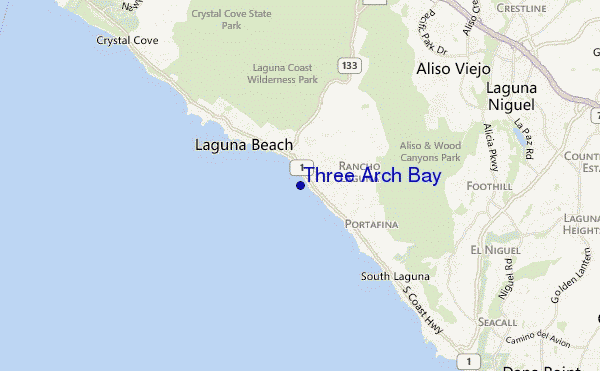 carte de localisation de Three Arch Bay