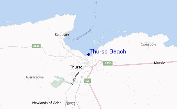 carte de localisation de Thurso Beach
