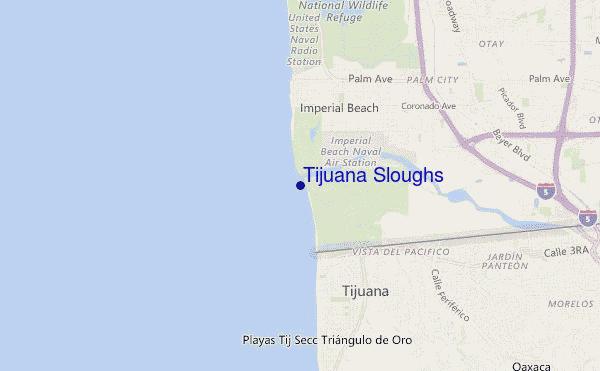 carte de localisation de Tijuana Sloughs