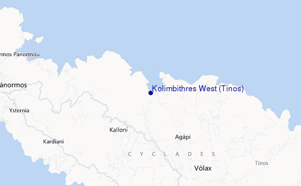 carte de localisation de Kolimbithres West (Tinos)