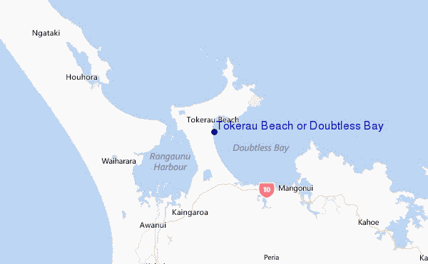 Tokerau Beach or Doubtless Bay Location Map