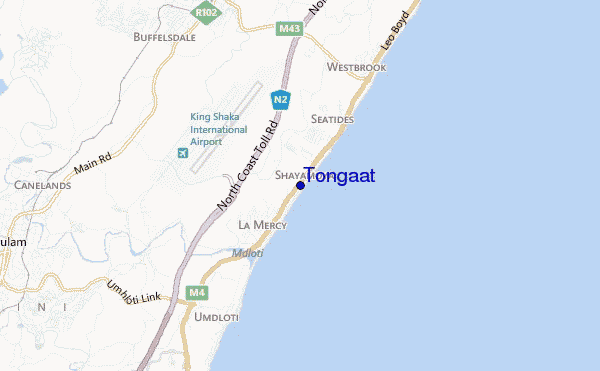 carte de localisation de Tongaat