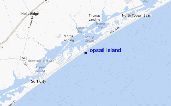 carte de localisation de Topsail Island