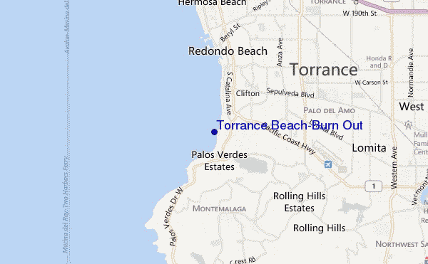 carte de localisation de Torrance Beach/Burn Out