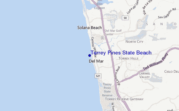 carte de localisation de Torrey Pines State Beach